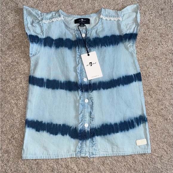 Little Girls 7  For All Mankind Sleeveless Shirt - Picture 2 of 4